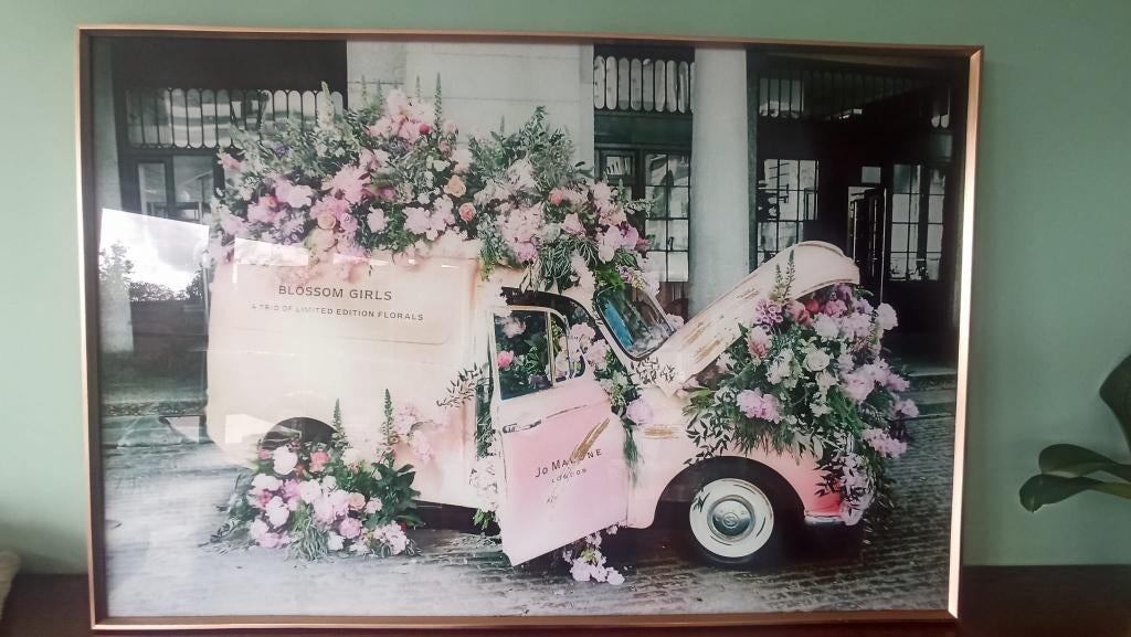 fotokader met getemperd glas en bronzen, houten kader, Ophalen, Zo goed als nieuw, 100 tot 125 cm, Foto of Poster
