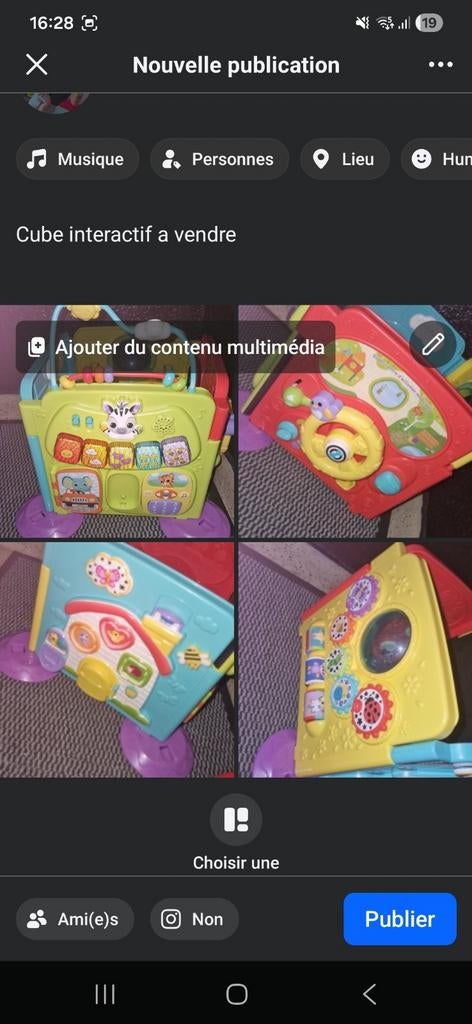 Cube interactif vteck, Enlèvement