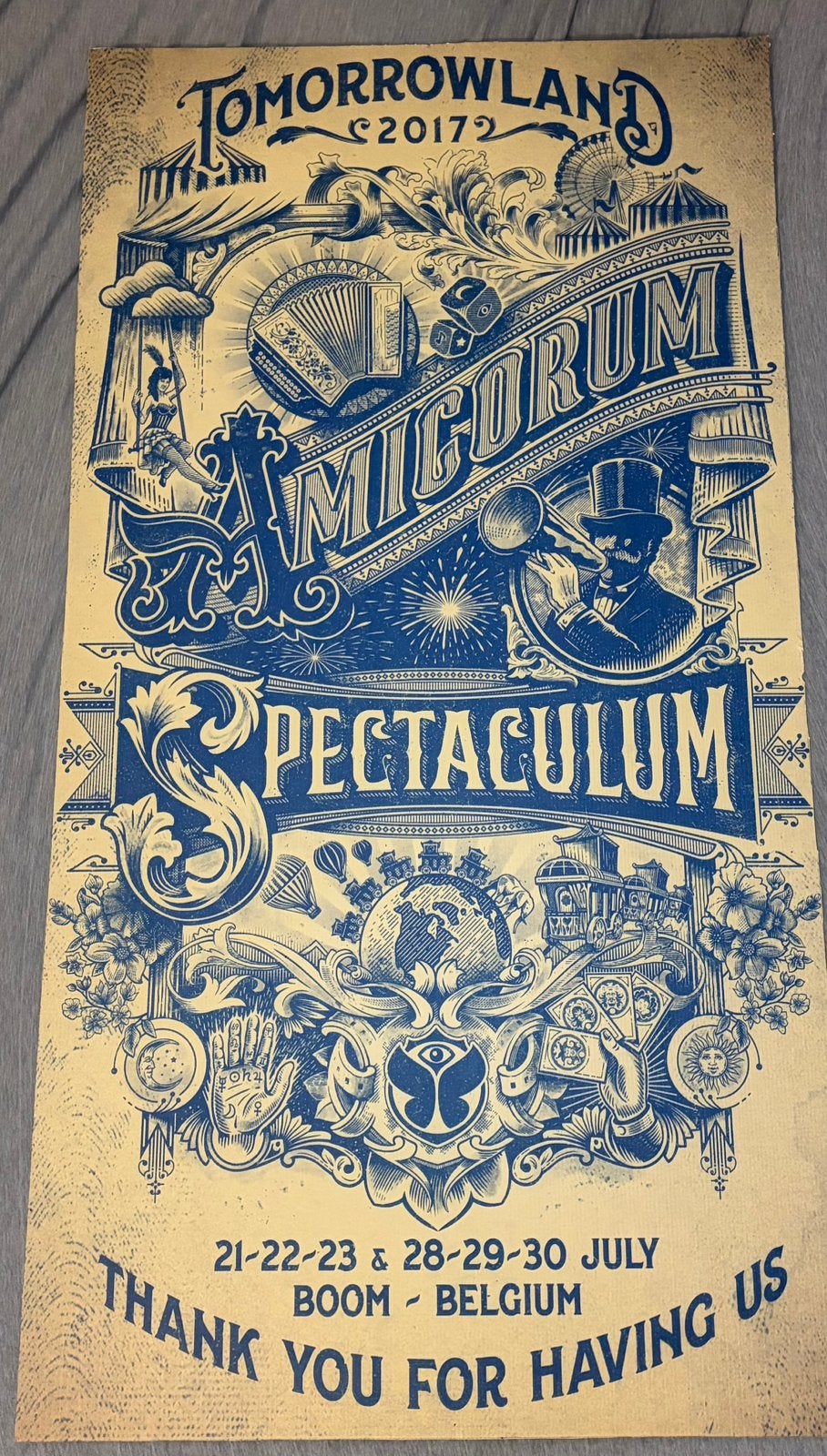 Grande pancarte tomorrowland 2017, Verzamelen, Posters, Ophalen, Zo goed als nieuw, Rechthoekig Staand, Muziek