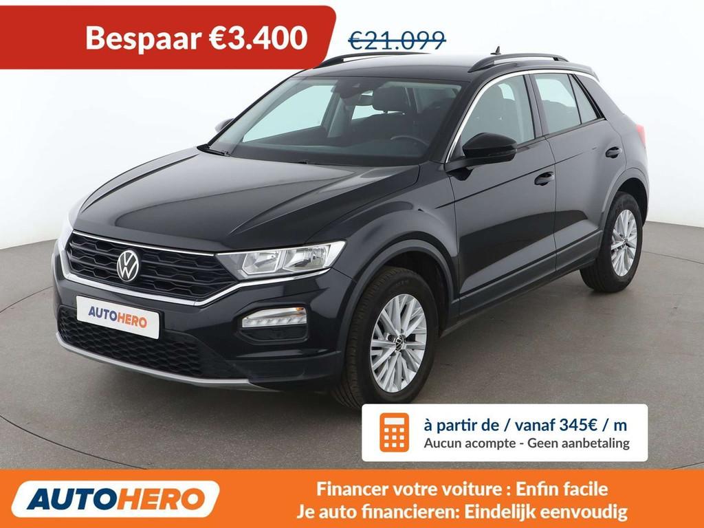 Volkswagen T-Roc 1.5 TSI ACT Style (bj 2021, automaat), Auto's, Volkswagen, Stof, 1350 kg, Zwart, Adaptive Cruise Control