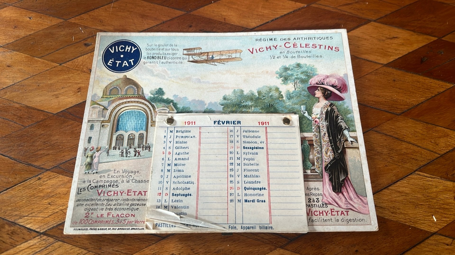 Vichy état calendrier de 1911 - vichy celestins, Collections, Enlèvement ou Envoi