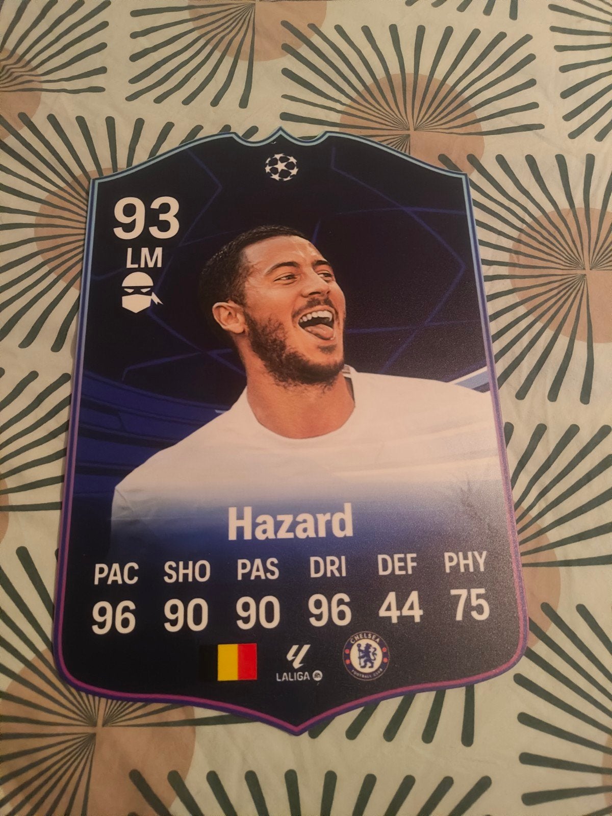 Voetbalkaartje (37cmx25cm) - Eden Hazard / Chelsea, Ophalen, Zo goed als nieuw, Plaatje