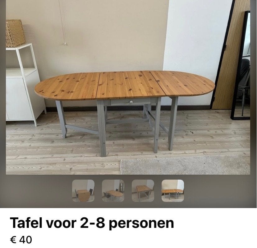 Tafel voor 2-8 personen, Huis en Inrichting, Tafels | Eettafels, Ophalen