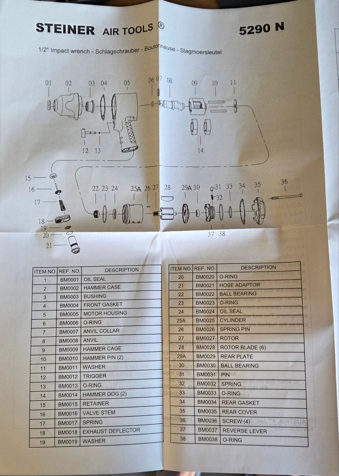 pneumatische slagsleutel Steiner 5290N, Ophalen, Gebruikt