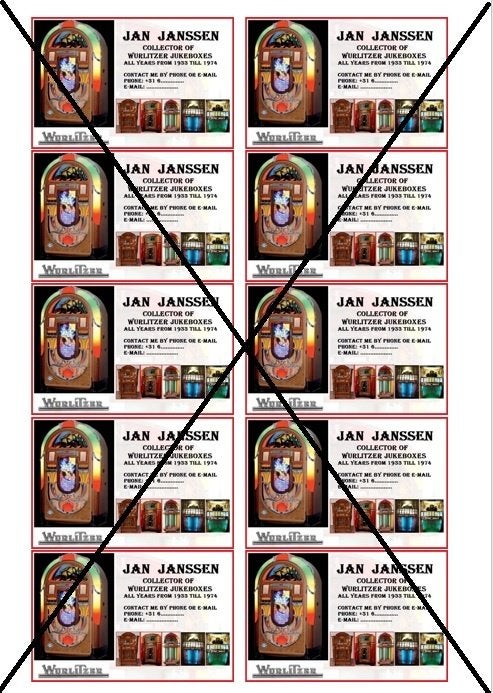 JUKEBOXEN, persoonlijke visitekaartjes met afbeeldingen, Verzamelen, Ophalen of Verzenden, Nieuw