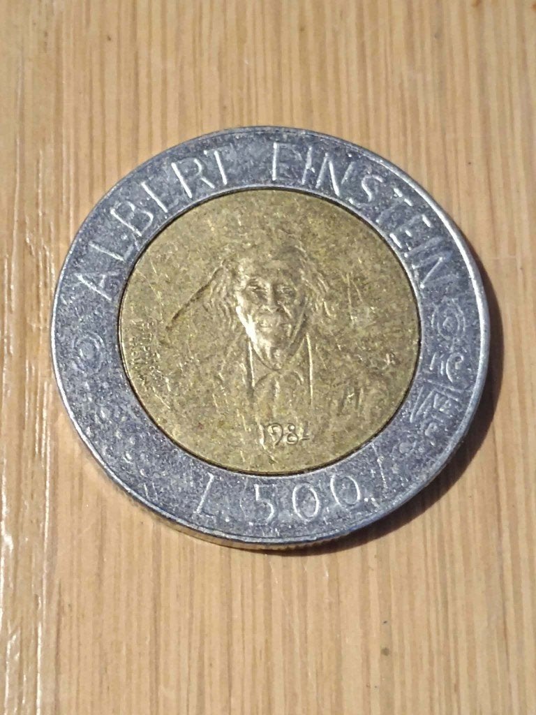 SAN MARINO 500 Lire 1984 - Albert Einstein, Ophalen of Verzenden, Overige landen, Losse munt