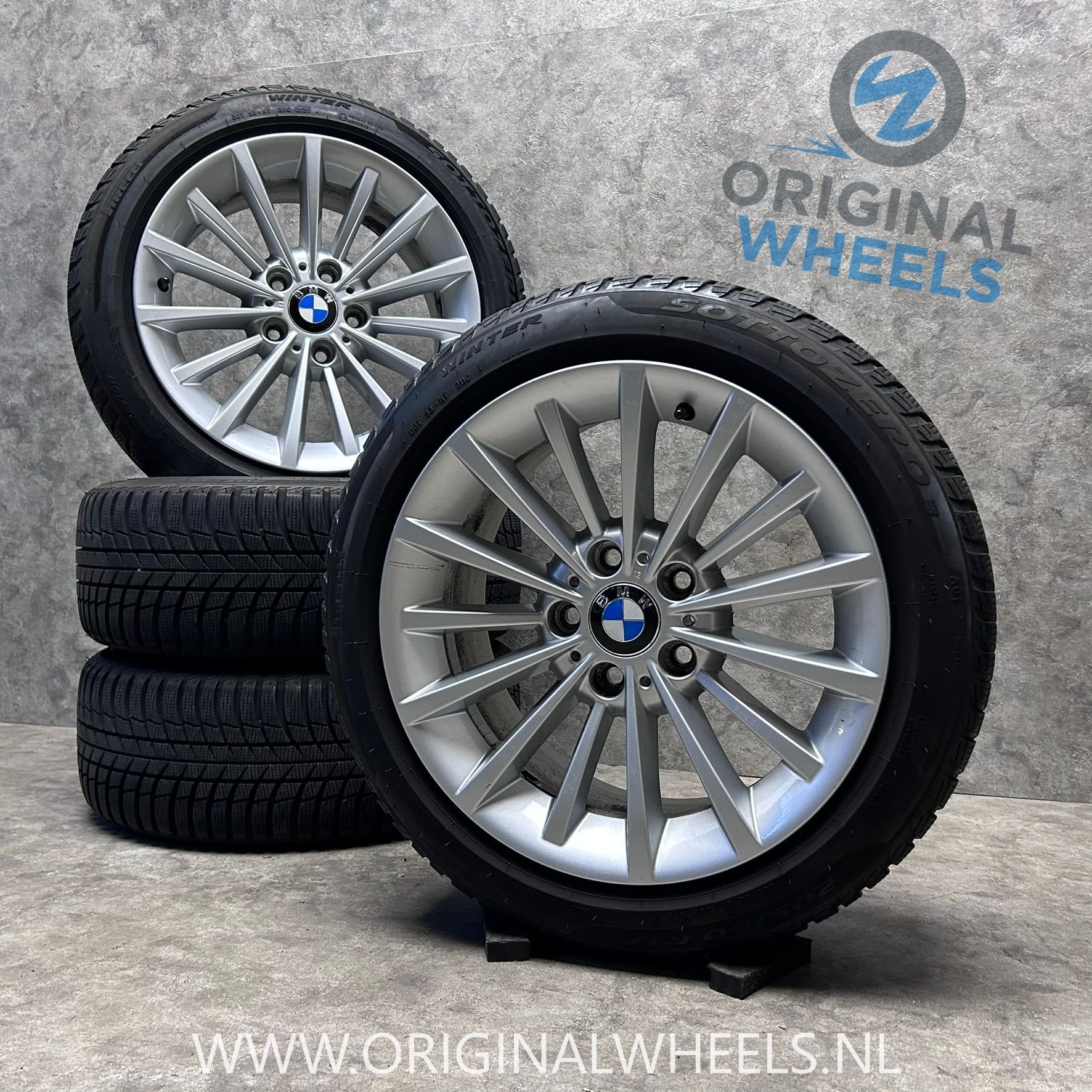 17 inch originele velgen + winterbanden BMW 3 serie E90 284, Auto-onderdelen, Gebruikt, -, -, Banden en Velgen