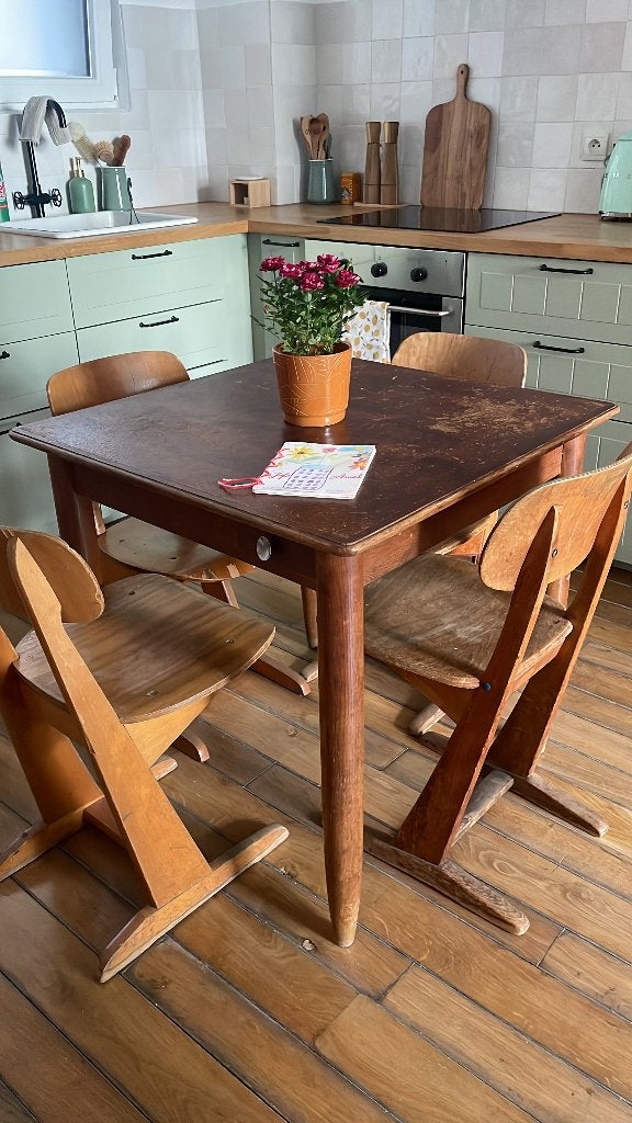Vintage kaarttafel, Huis en Inrichting, Tafels | Eettafels, Ophalen, Gebruikt, 50 tot 100 cm, 50 tot 100 cm