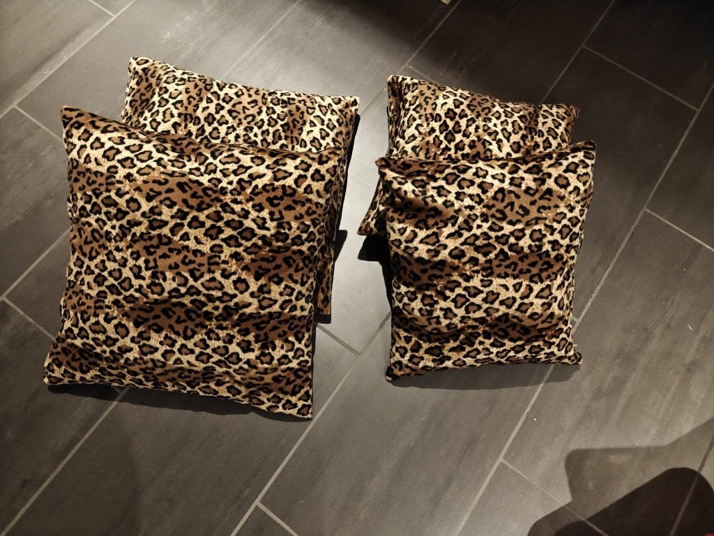 Set van 4 kwalitatieve, luxe sierkussens – luipaardprint, Coussin décoratif, Autres couleurs, Enlèvement, Autres marques