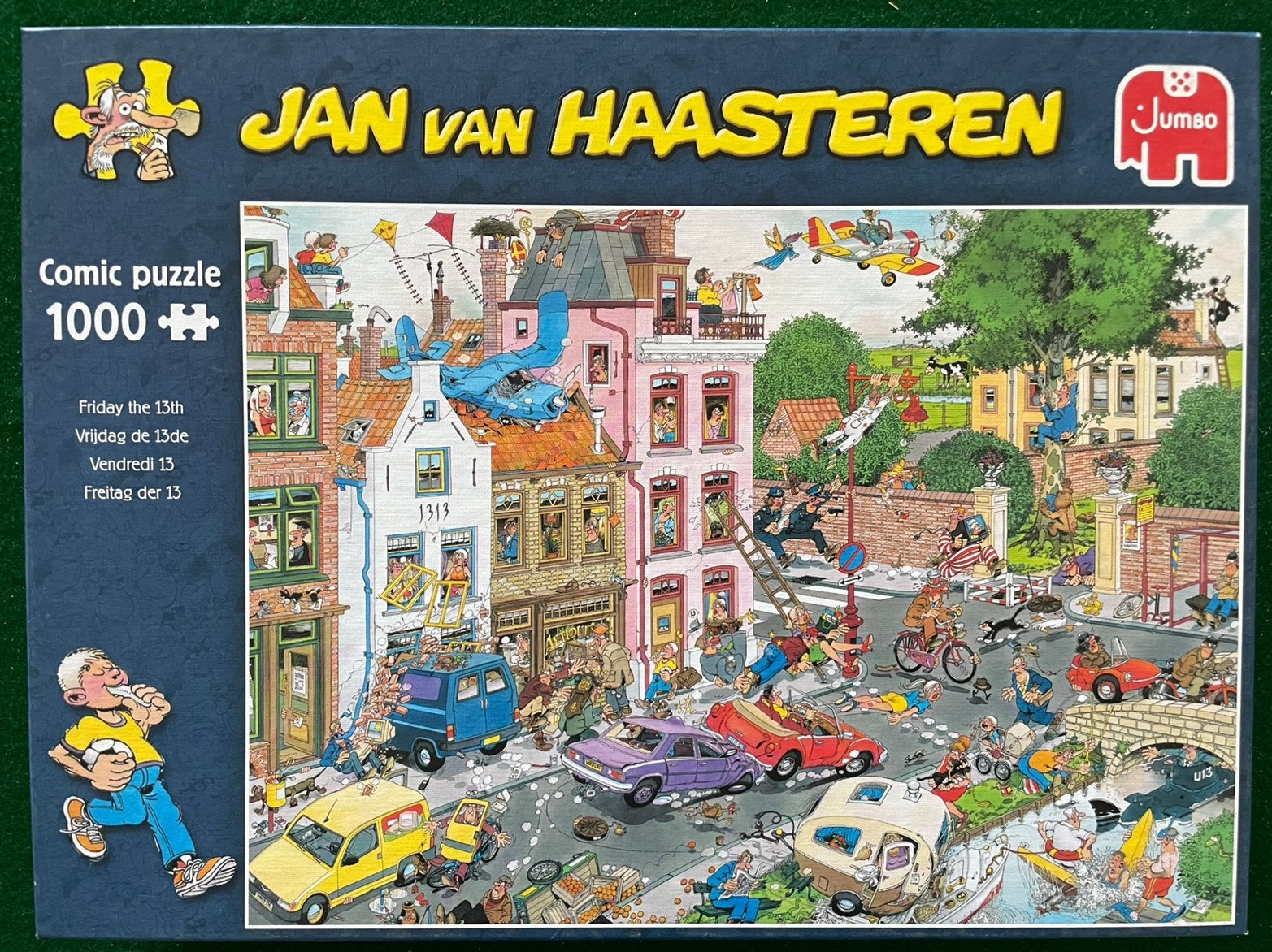 Jan van Haasteren 1000 stukjes - Vrijdag de 13de, Hobby en Vrije tijd, Ophalen of Verzenden, Zo goed als nieuw