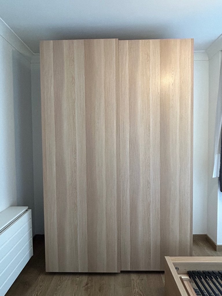 IKEA Pax kledingkast met schuifdeuren 150x66x238 cm, Comme neuf, 100 à 150 cm, Enlèvement, 200 cm ou plus