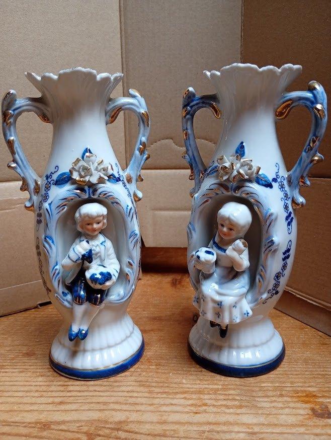 Vintage Porseleinen Siervaasjes – Rococo/Victoriaanse Stijl, Ophalen of Verzenden