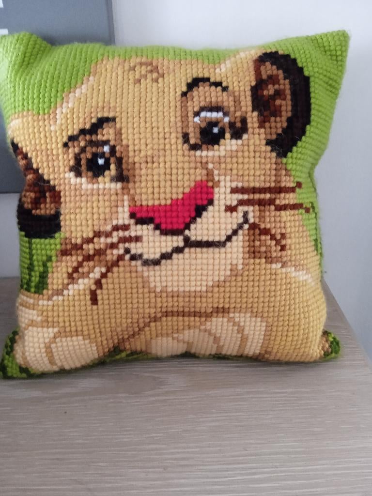 vintage handgemaakt genaaid kussen, Huis en Inrichting, Woonaccessoires | Kussens, Ophalen of Verzenden, Zo goed als nieuw