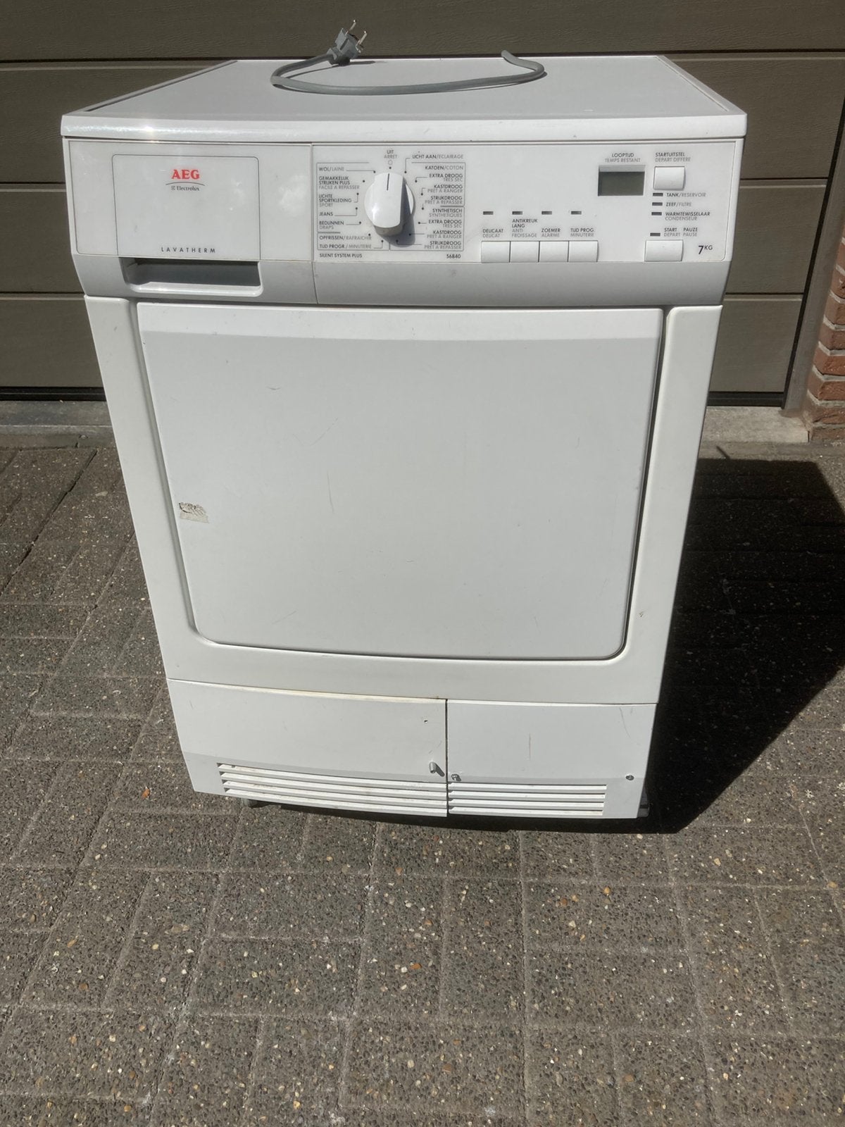 AEG Condensdroger 7kg, Elektronische apparatuur, Ophalen, 6 tot 8 kg, Gebruikt, Anti-kreukfase