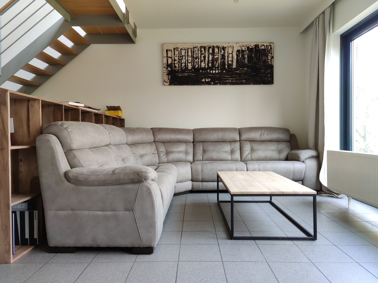 3*3m gray WEBA corner sofa, Enlèvement, Comme neuf, Tissus