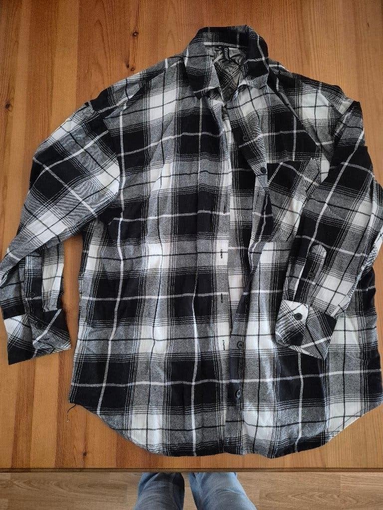 Chemise à carreaux noir et blanc, Enlèvement ou Envoi, Tour de cou 38 (S) ou plus petit, Comme neuf, Multicolore