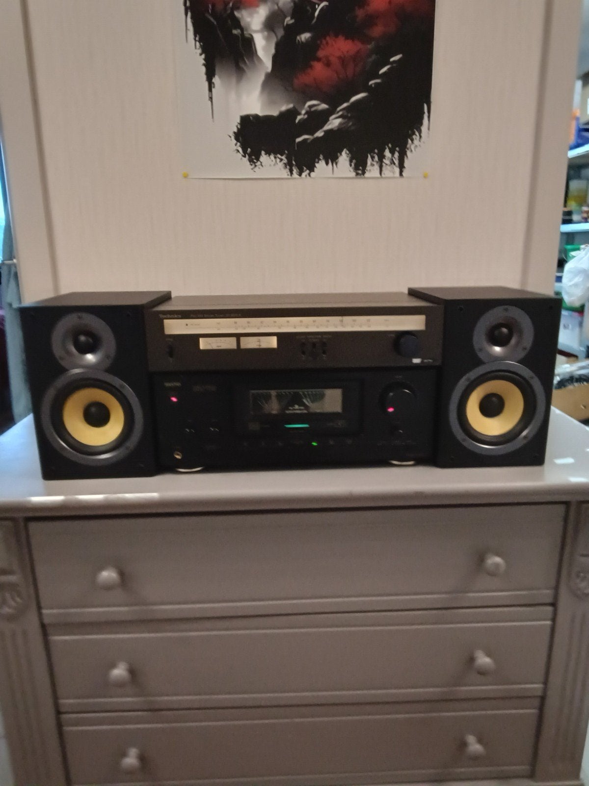 zeer mooie stereo keten turner versterker boxen, Losse componenten, Zo goed als nieuw, Tuner of Radio, Ophalen