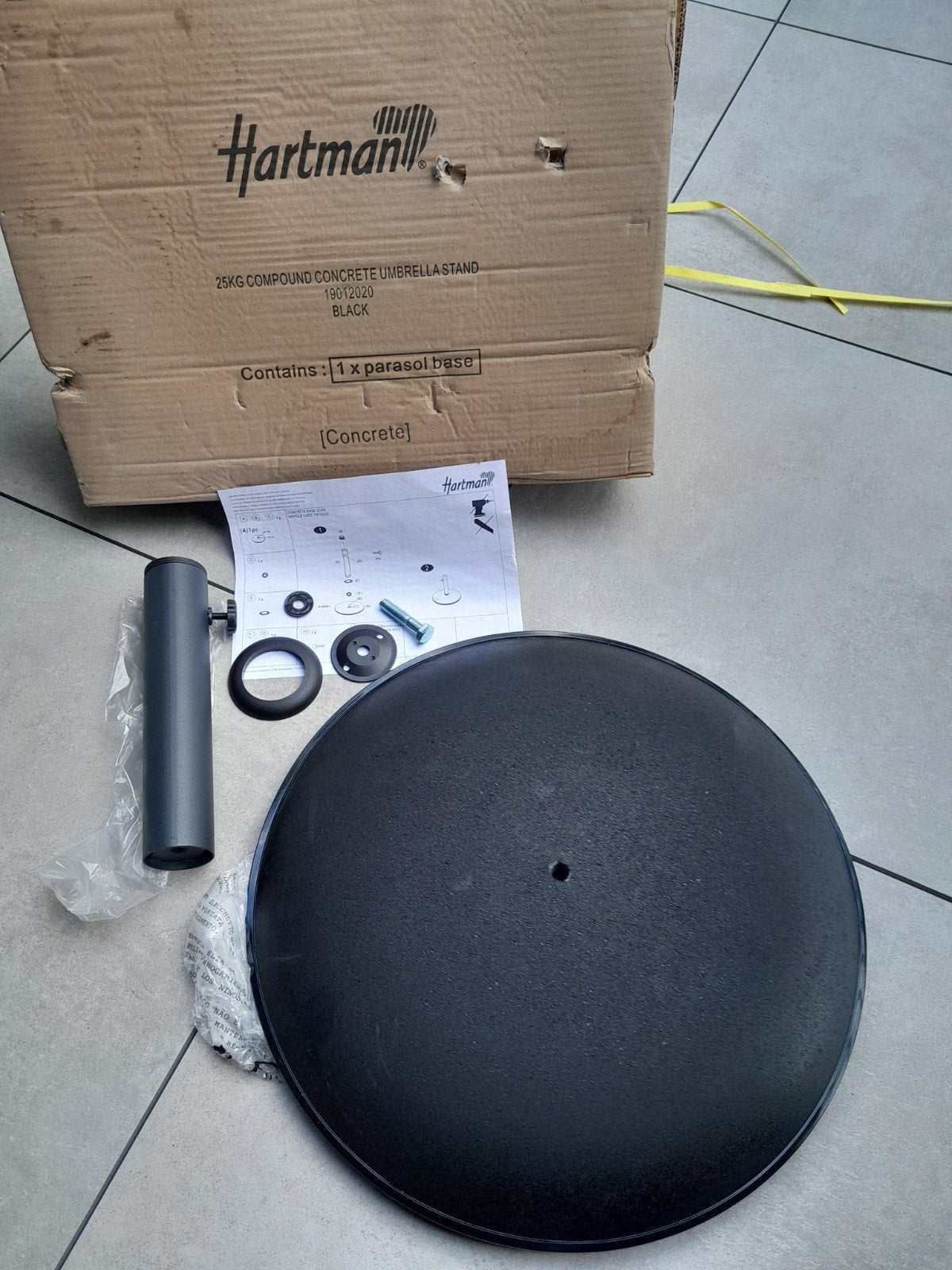 Nieuwe parasolvoet 25 kg. Hartman, Ophalen, Nieuw, Parasolvoet