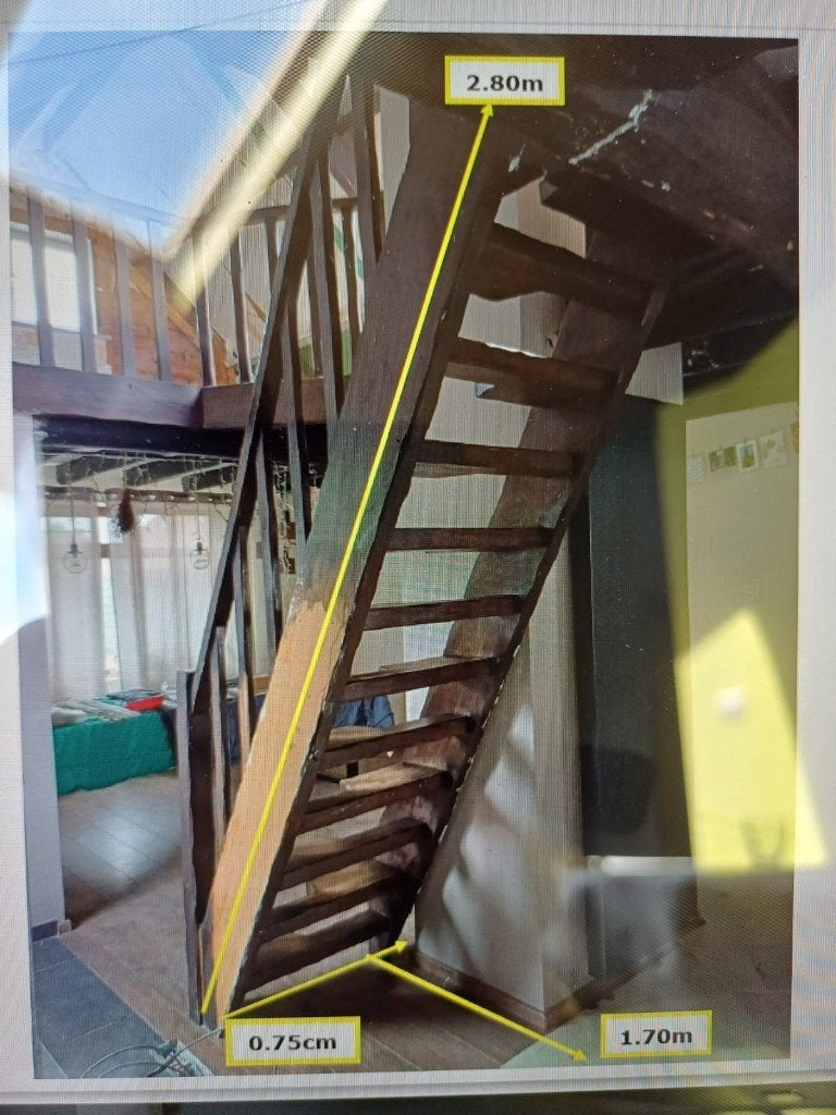 oude houten ruimtebesparende trap, Doe-het-zelf en Bouw, Ladders en Trappen, Ophalen, Gebruikt, Trap, 2 tot 4 meter
