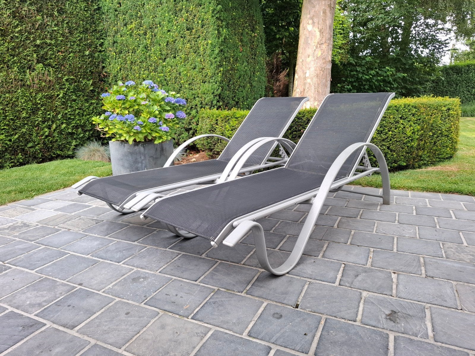 2 chaises longues de jardin, Enlèvement ou Envoi, Aluminium