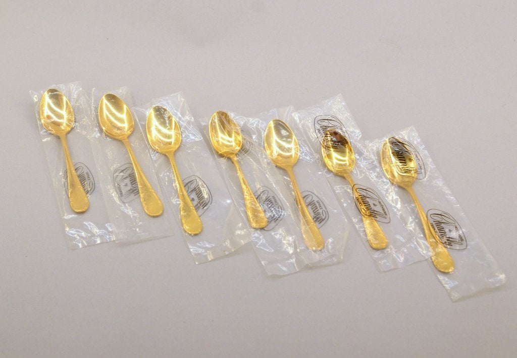 7x vergulde theelepels. Nieuw & ongebruikt. Chambly. Goud, Theelepel, Overige materialen, Los bestek, Nieuw