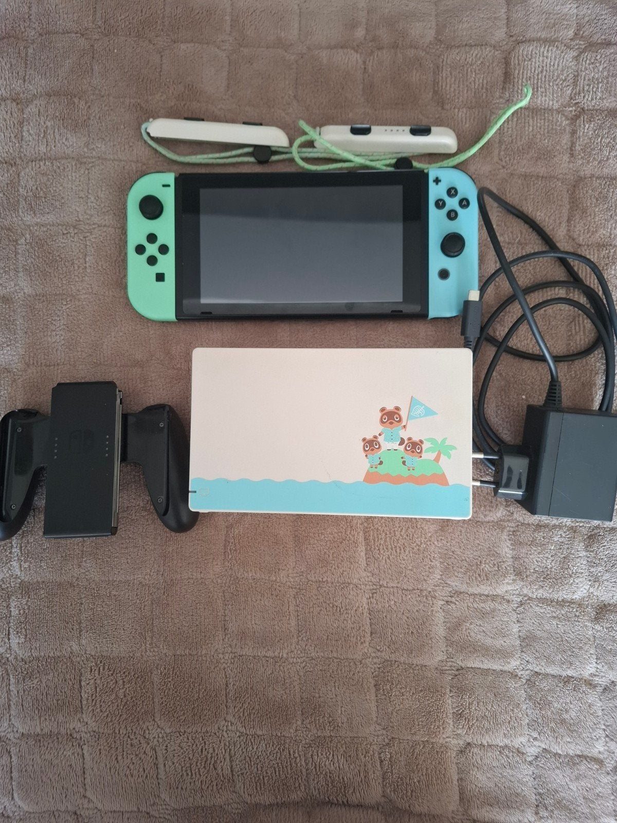 Nintendo switch animal crossing editie + games en gadgets, Sans contrôleur, Enlèvement, Utilisé, Switch Original