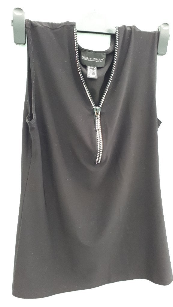 Prachtige zwarte blouse van het dure merk Frank Lyman t 38, Ophalen