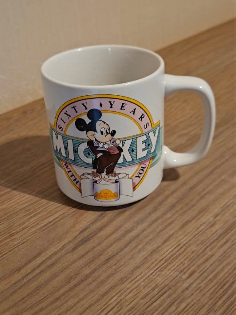 Vintage Disney koffiemok uit 1988, Ophalen of Verzenden, Mickey Mouse, Gebruikt, Servies