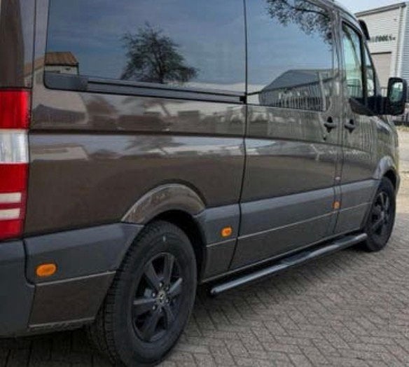 RVS Sidebars Zwart Mercedes Sprinter met opstap., Ophalen of Verzenden, Nieuw
