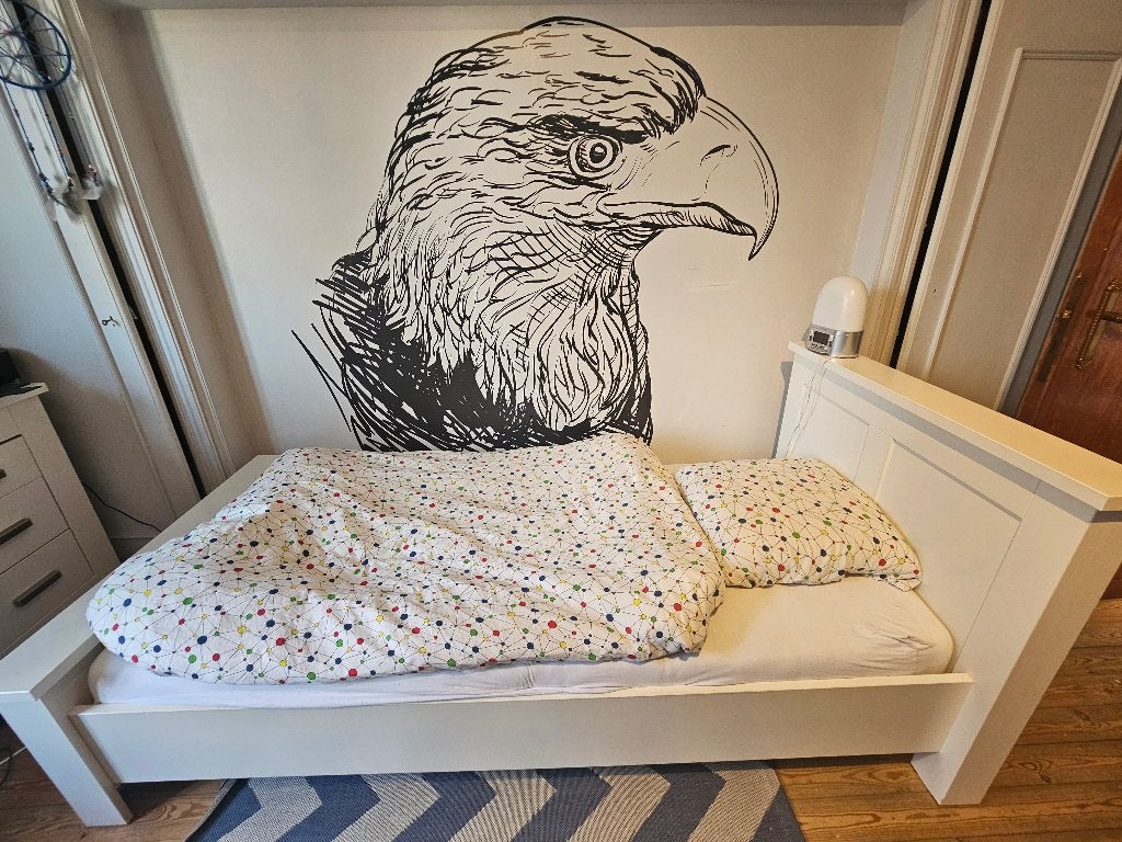 Bed, Huis en Inrichting, Slaapkamer | Bedden, Gebruikt, 90 cm, Eenpersoons, Wit