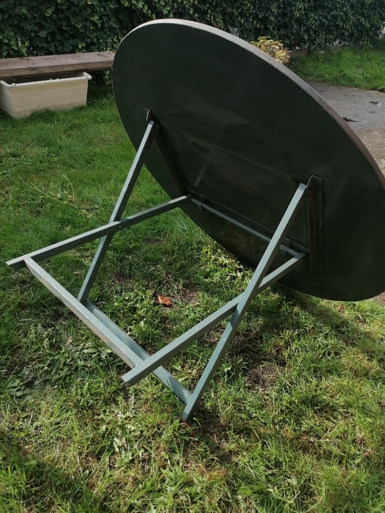 terrastafel, Tuin en Terras, Ophalen, Gebruikt, Rond, Hout