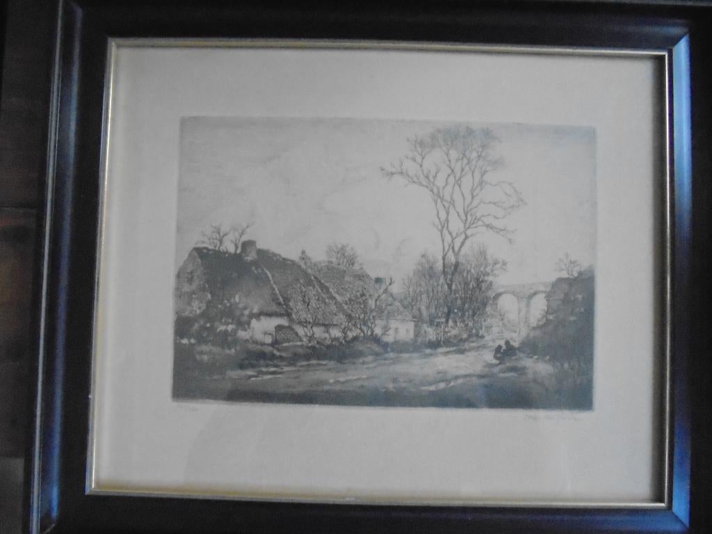 Alfred van Neste  1878 - 1969  Ets  Landschap, Antiquités & Art, Art | Eaux-fortes & Gravures, Eau-forte, Numéroté, Paysage, Envoi