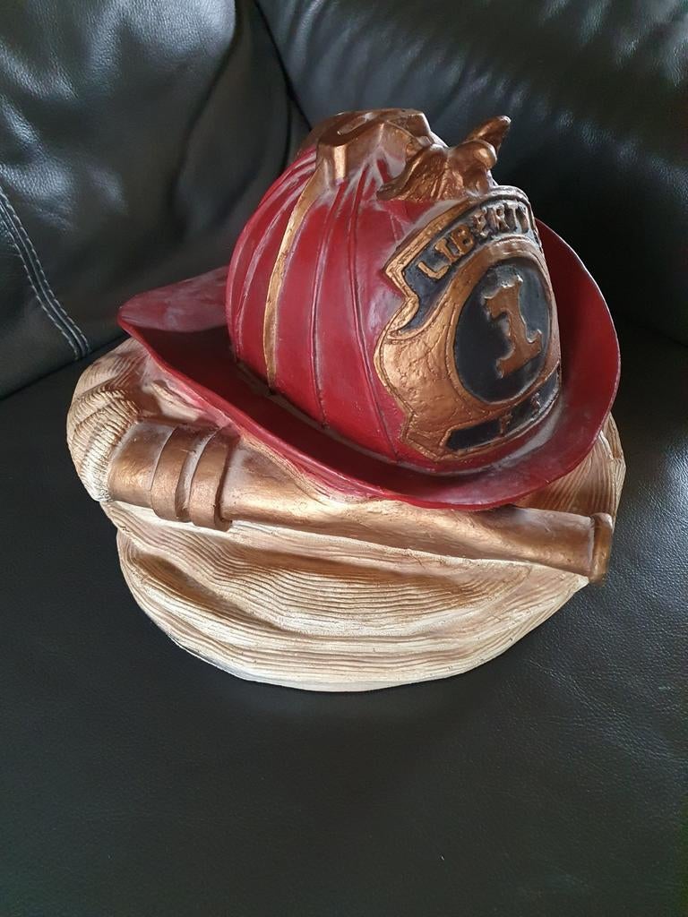 Vintage spaarpot brandweerhelm, Verzamelen, Ophalen