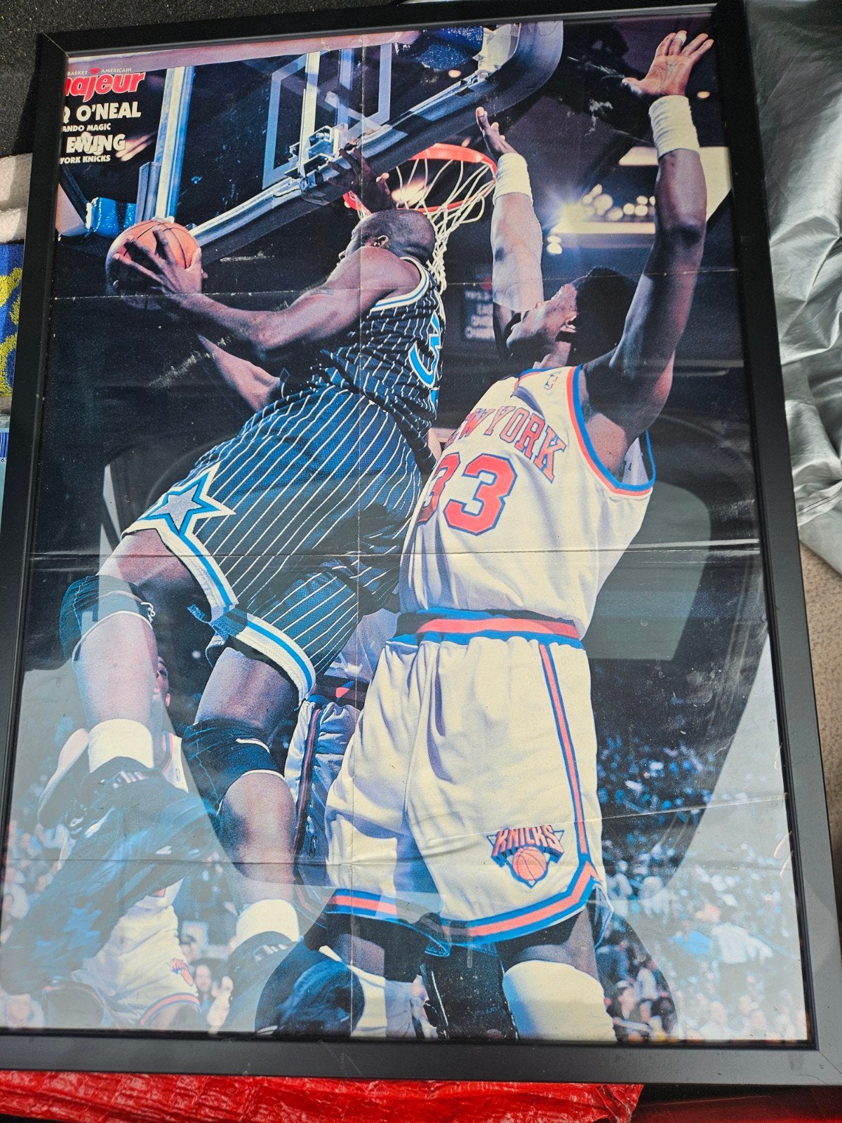 Ingelijste poster met nba sterren jaren 90 in goede staat, Sport en Fitness, Ophalen