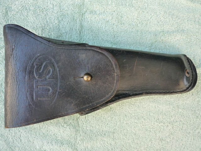 Holster militaire américain modèle M1916 en cuir épais noir, Collections, Enlèvement ou Envoi, Armée de terre