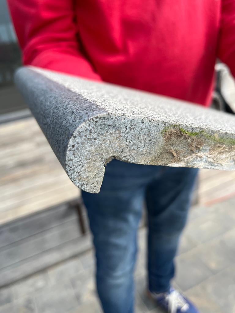 50 margelles devpiscine en pierre bleue mouchetée, Tuin en Terras, Zwembaden, Ophalen, Zo goed als nieuw