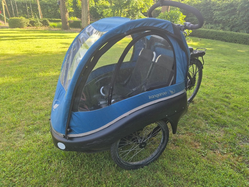 Bakfiets Winther Kangaroo Lite elektrisch, Fietsen en Brommers, 4 kinderen of meer, Gebruikt, Velgrem, Elektrisch