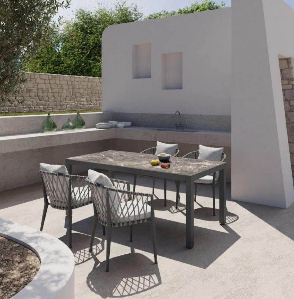 Keramische tuintafel houtlook, Ophalen, Aluminium