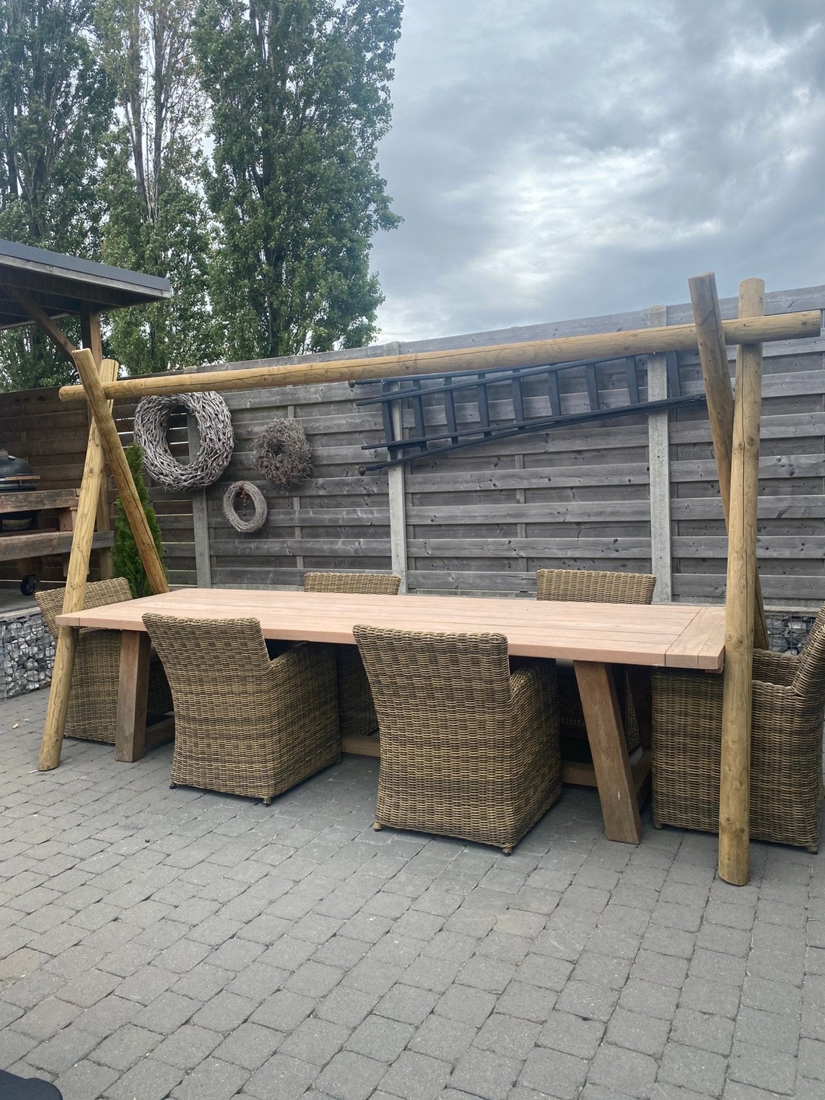 Rieten manden, Tuin en Terras, Tuinstoelen, Ophalen, Zo goed als nieuw, Wicker