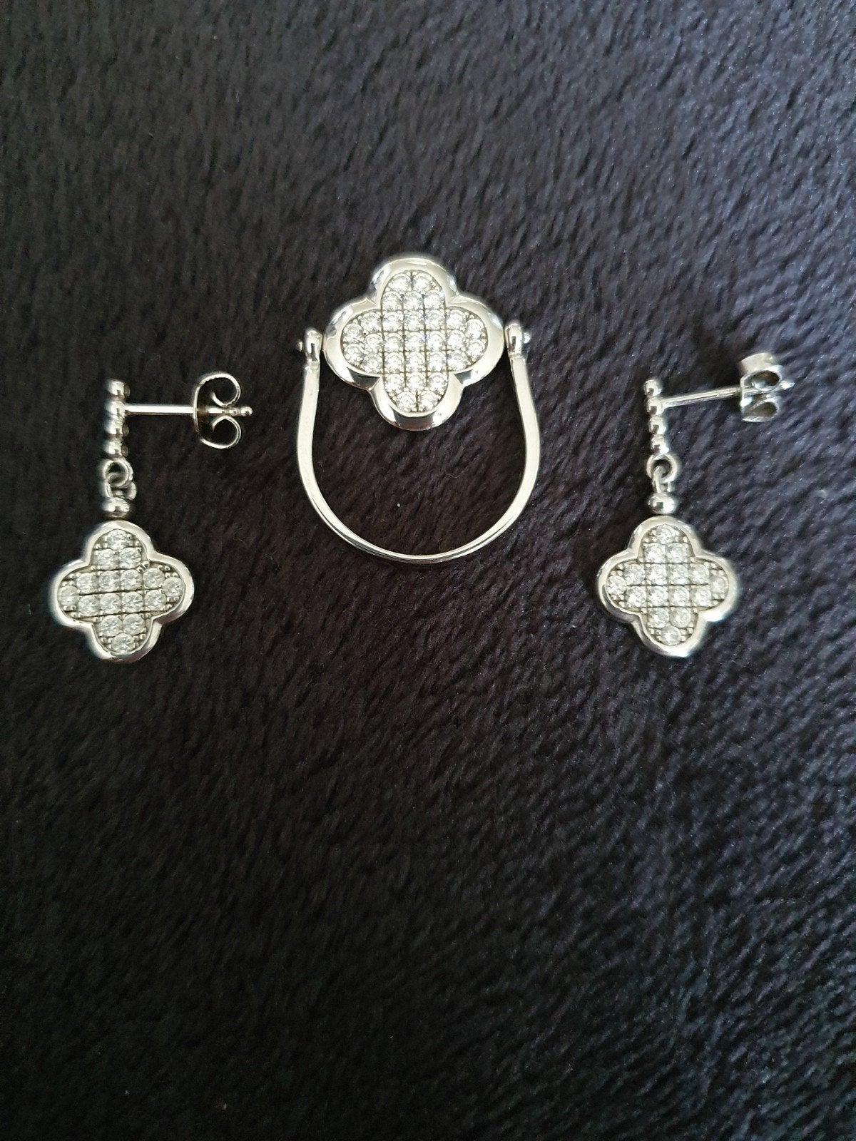 Nieuwe zilveren omkeerbare ring en oorbellen van Nona, Ophalen of Verzenden, Nieuw, Zilver, Zilver
