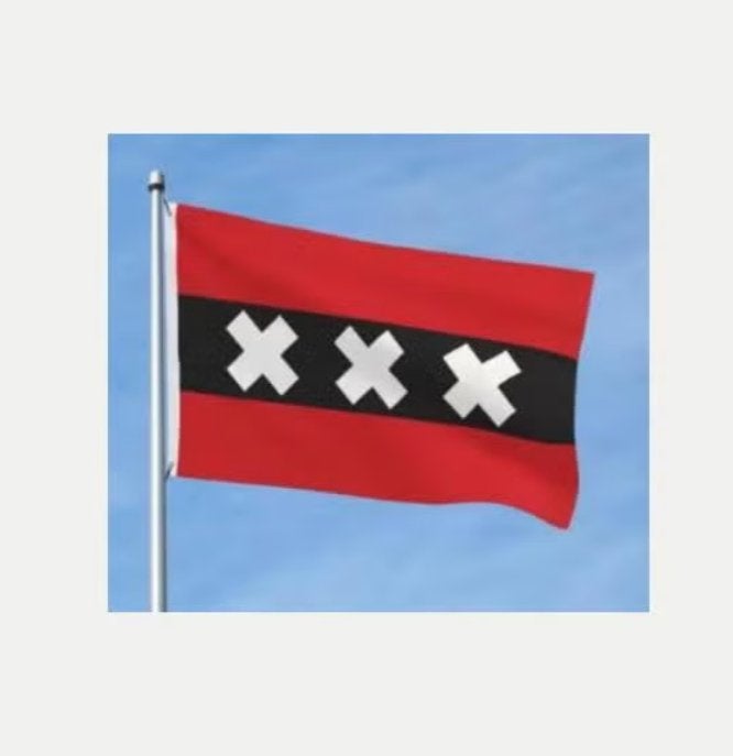 Grote vlag Amsterdam stadsvlag (150x90cm), Ophalen of Verzenden, Nieuw