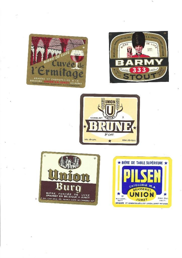 Brasserie Union à Jumet, Collections, Marques de bière, Enlèvement ou Envoi, Comme neuf