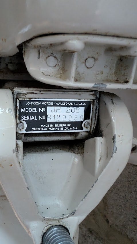 Moteur Johnson JH 20B à vendre 50 €, Enlèvement