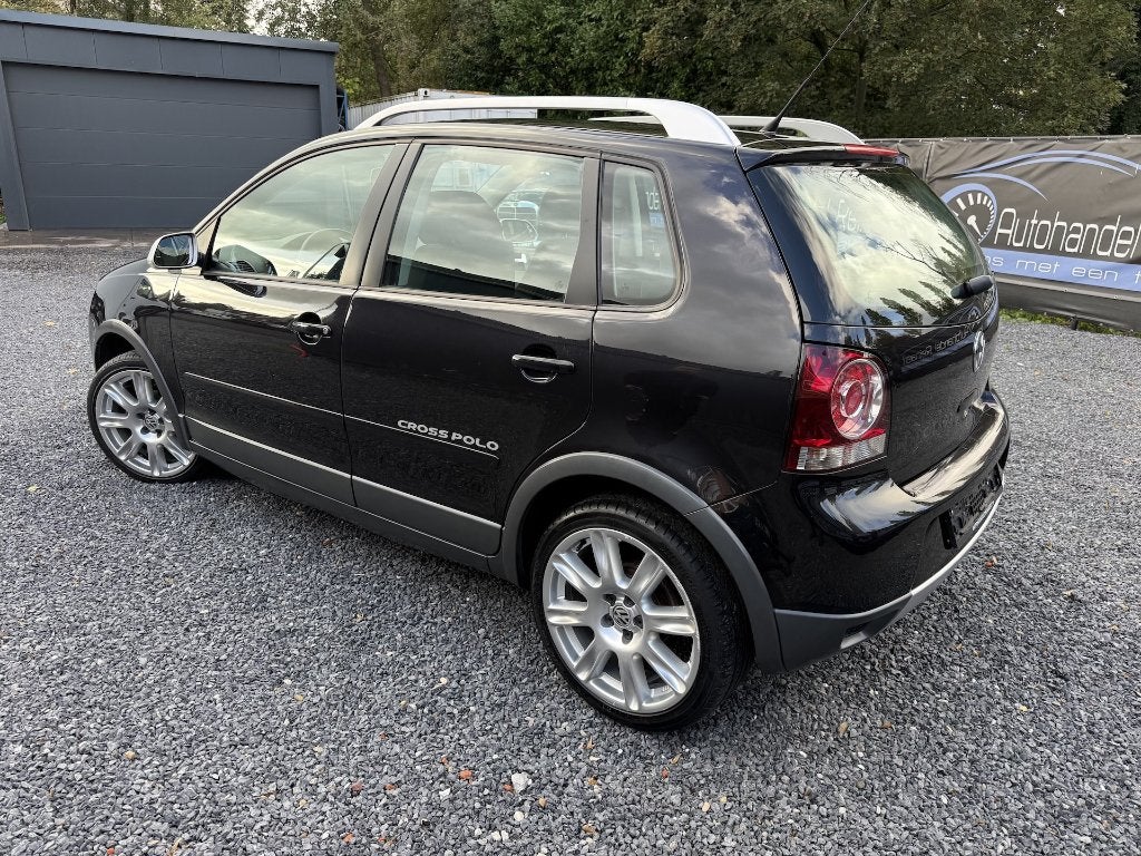 VW Cross Polo 1.2i, 2007, 69.000km, AC, Elektrisch Open Dak, Auto's, Stof, Zwart, 1198 cc, Zwart