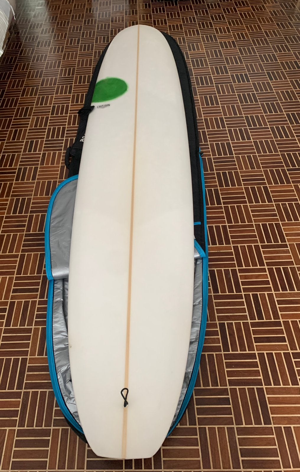 Chipiron longboard 9’6” - uniek design, Enlèvement, Utilisé, Longboard, Avec ailerons