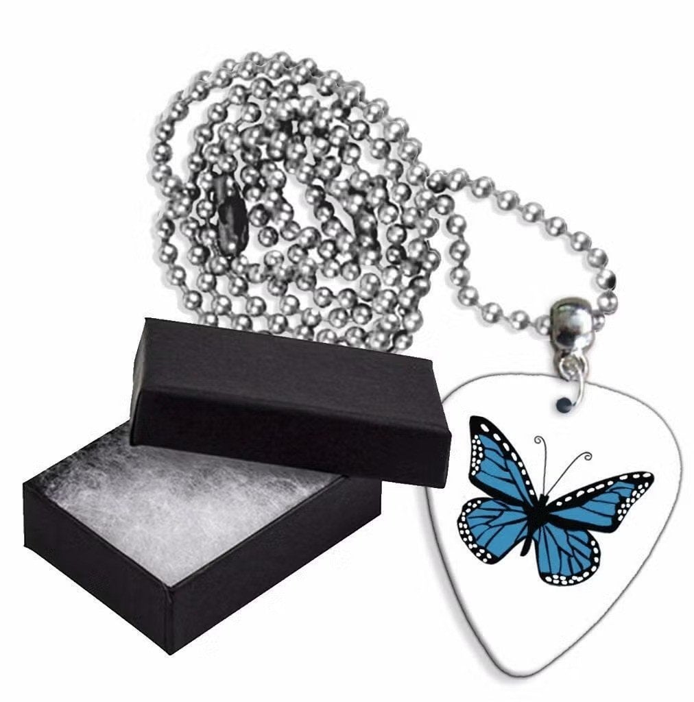 Aluminium plectrum ketting met de afbeelding van een vlinder, Ophalen of Verzenden, Nieuw