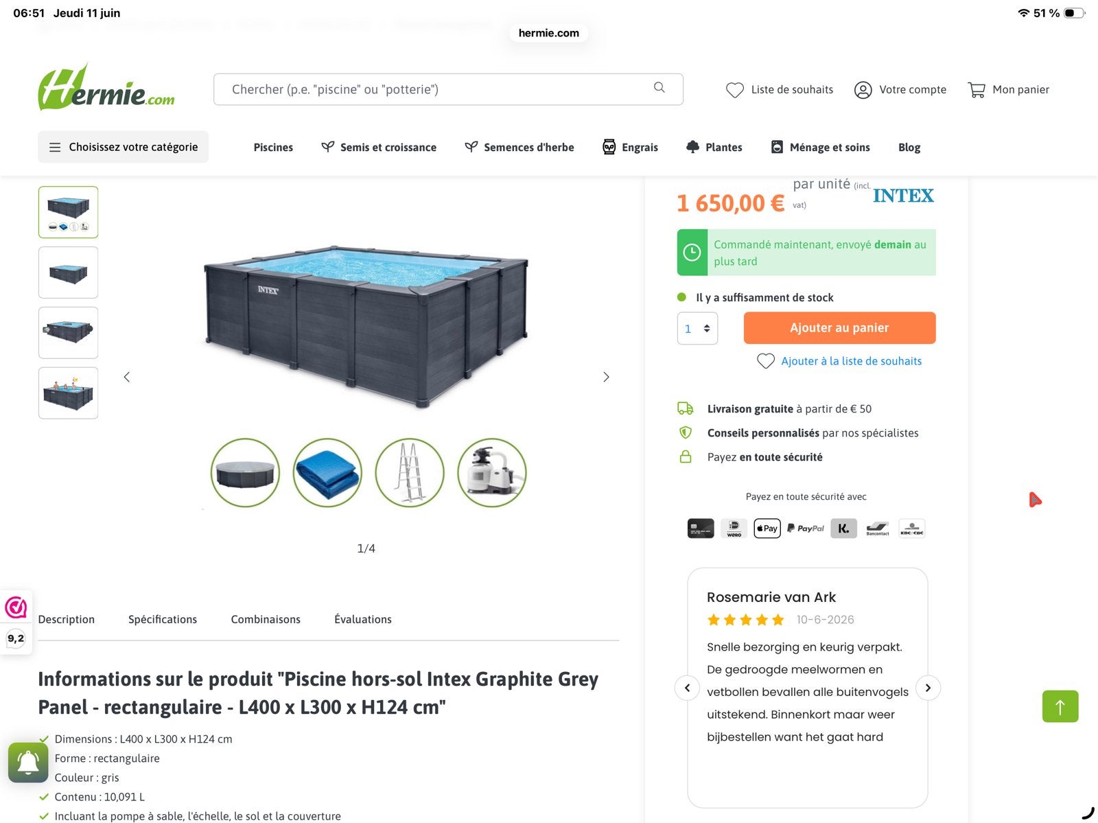 Piscine intex neuve, Enlèvement, Neuf