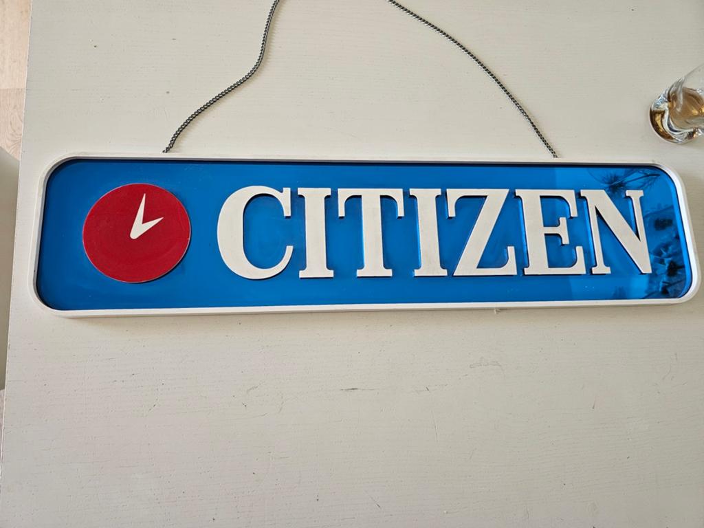panneau d'affichage vintage de la montre Citizen, Collections, Enlèvement ou Envoi