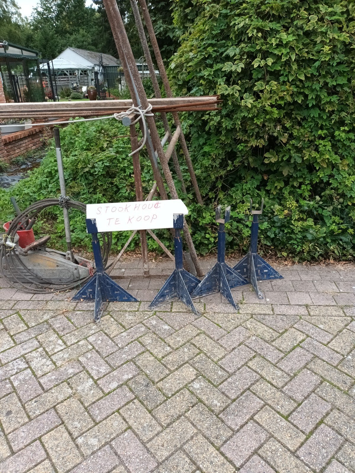 stelling en schragen, Ophalen