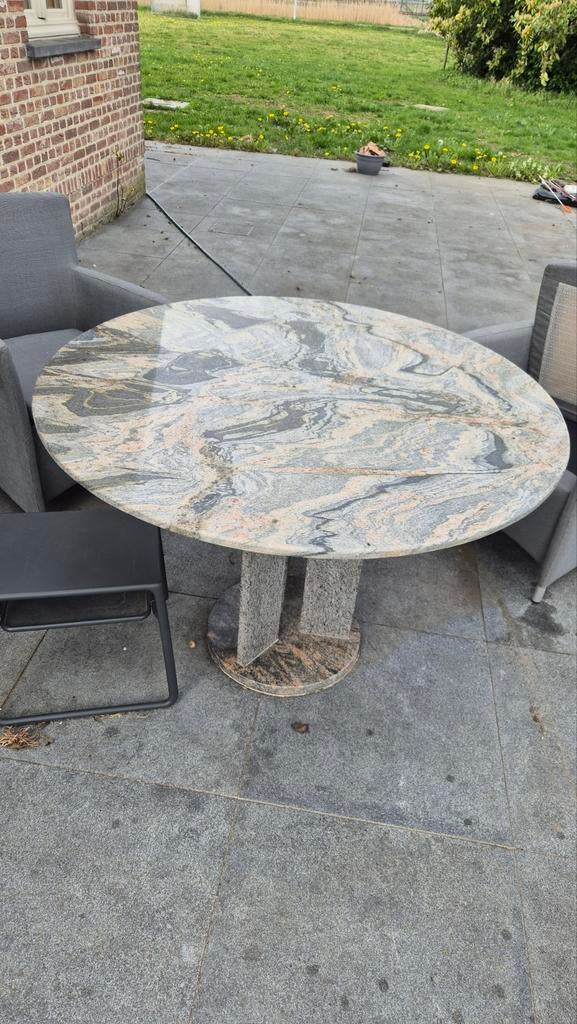 Marmeren tuintafel dia 115cm, Tuin en Terras, Ophalen